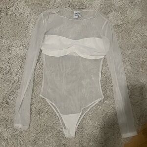 Princess Polly Sheer White Bodysuit